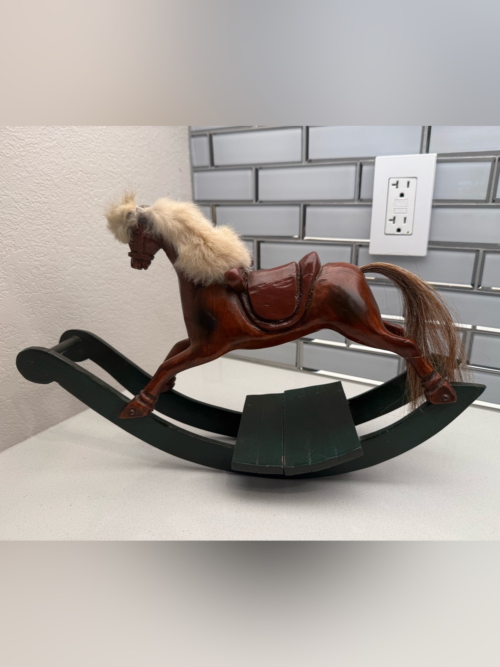 Vintage Sarreid Hand-carved Wooden Rocking Horse Made in Spain - Picture 3 of 17